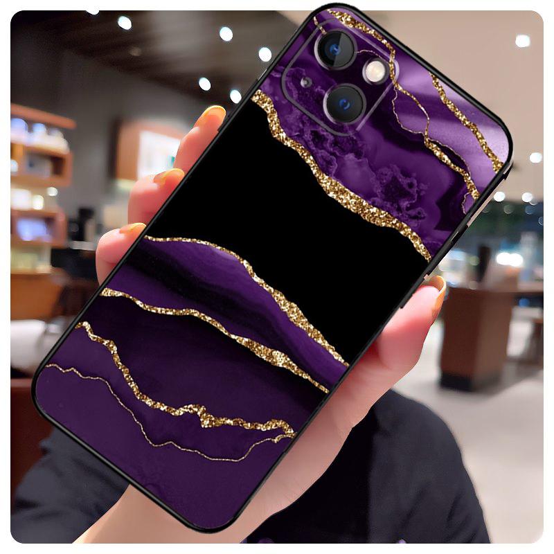 Teal Blue Gold Agate Marble Case For iPhone 14 Pro Max 16 15 11 12 13 17 Pro Max mini 15 16 Plus 16e 17 Air Phone Cover