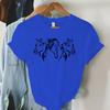 Harajuku Mode T-Shirt Druck Weiß Schwarz Pferd Grafik Damen T-Shirt Kurzarm Weiblich Sommer Pferd Lässig Locker T-Shirt