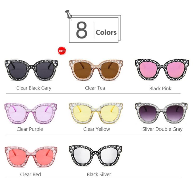 Vintage Woman Cat Eye Sunglasses Stars Sunglasses For Women Fashion Sun Glasses Brand Designer Eyewear Uv400