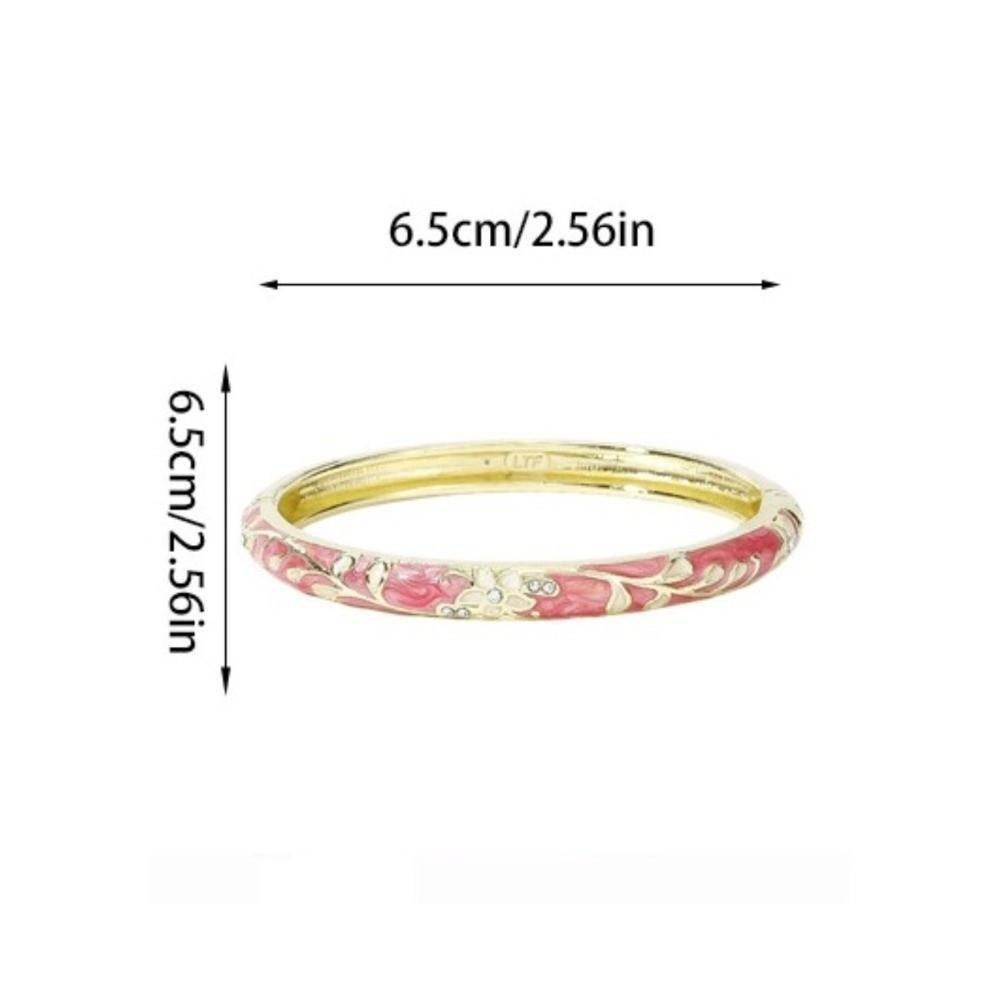 Traditional Flower Bangle Colorful Women's Hand Bracelet Vintage Cloisonne Bangle Jewelry Gifts
