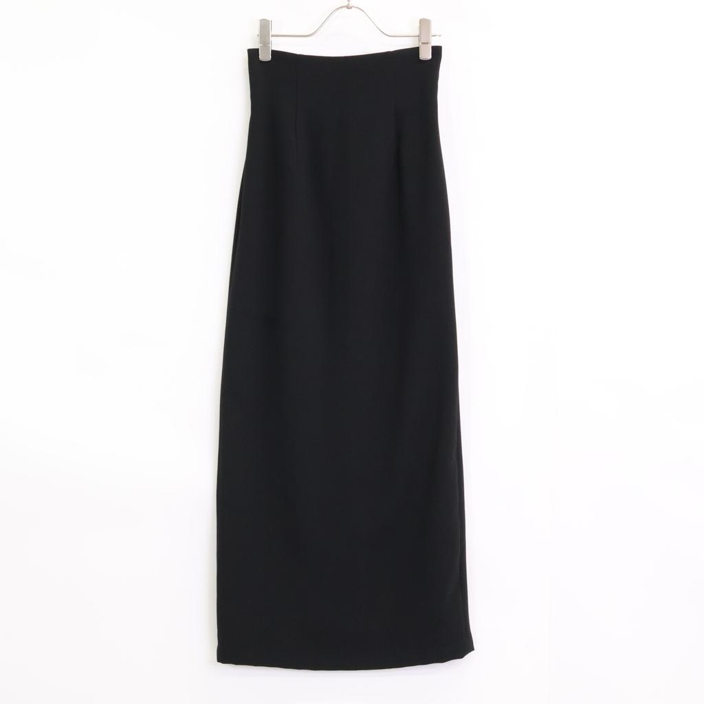 CLANE 16109-6032 23AW Black High-Waisted Straight Maxi Skirt Skirt O blackUsed