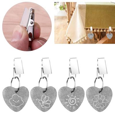 8Pcs/Set Clip Tablecloth Weight Heavy Duty Marble Windproof Flower Sun Cloud Butterflies Keychain Curtain Dining Table Cover Pendant Home Supplies
