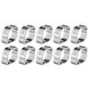 10Pcs/Set Zinc Plated Stainless Steel Two-ear Hose Clamp -23mm for Fule Petrol Pipe Tube