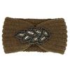Women Rinestone Winter Headband Warmer Ear Knitted Wool Head Bands Turban Head Wrap Girl Bead Hairband Headwear Hair Accessories