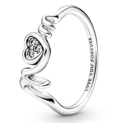 Anello originale mamma con cuore pavé e cristallo per donna, anello in argento sterling 925, regalo di gioielli pregiati in Europa