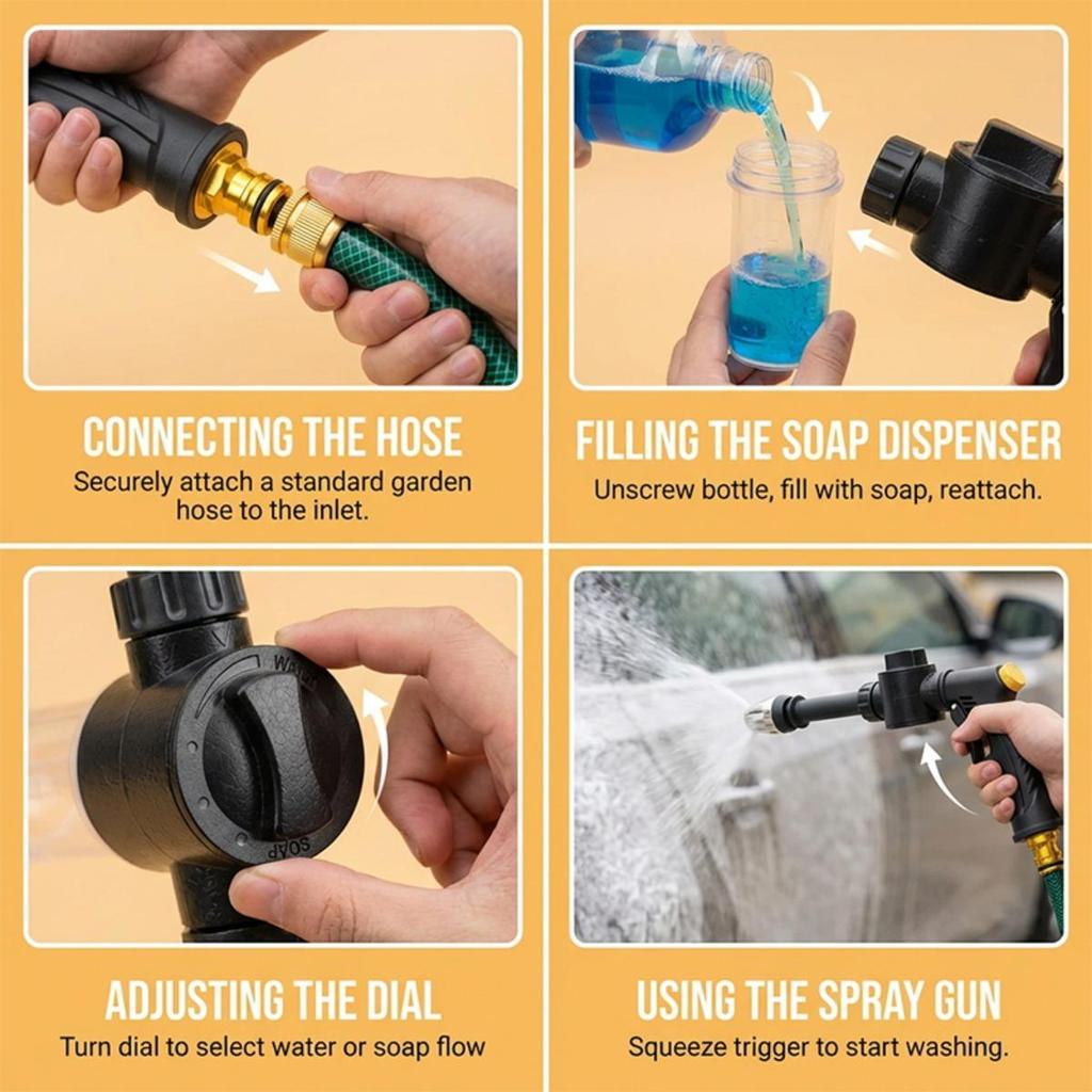 Portable High-pressure Car Washing Foam Gun with Long Handle, The Spraying Force Is Increased By 2 Times, Easy To Use, Car Washing, Watering, Cleaning