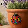 Outdoor Wall Art for Fence 2Pcs Colorful Acrylic Ladybug Stickers, Adhesive Insect Stained Glass Style Decor Cute Decoration Garden 2D Hanging