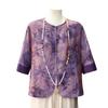 Elegant Summer Short-Sleeved Chiffon Blouse Set for Middle-Aged Women