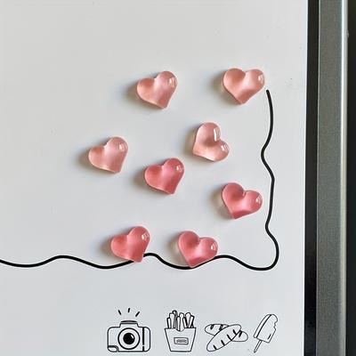 Set 8 buc magneți de frigider în formă de inimă - magneți decorativi drăguți și simpli potriviți pentru tablele albe de bucătărie și birou