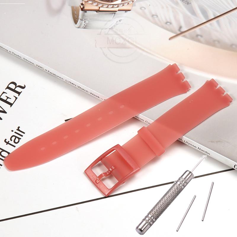 Silikonový řemínek pro Swatch SFS103 SFV107 SFN120 SFK397 SFK360 SFK361 Pásek na hodinky 16mm Dámský náramek Vodotěsné doplňky k hodinkám
