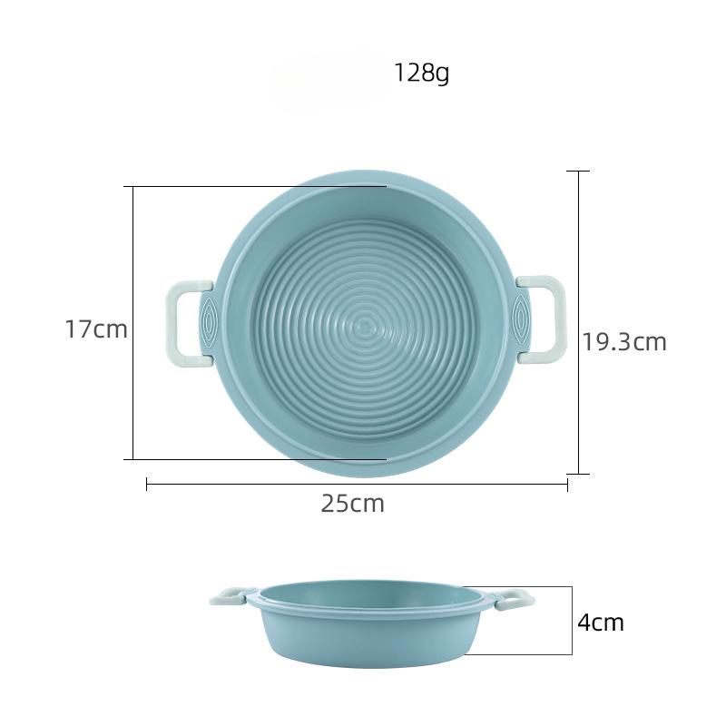 Tvåfärgad Rund Silikonform för Tårta DIY Bakredskap Hushålls Airfryer Bakform