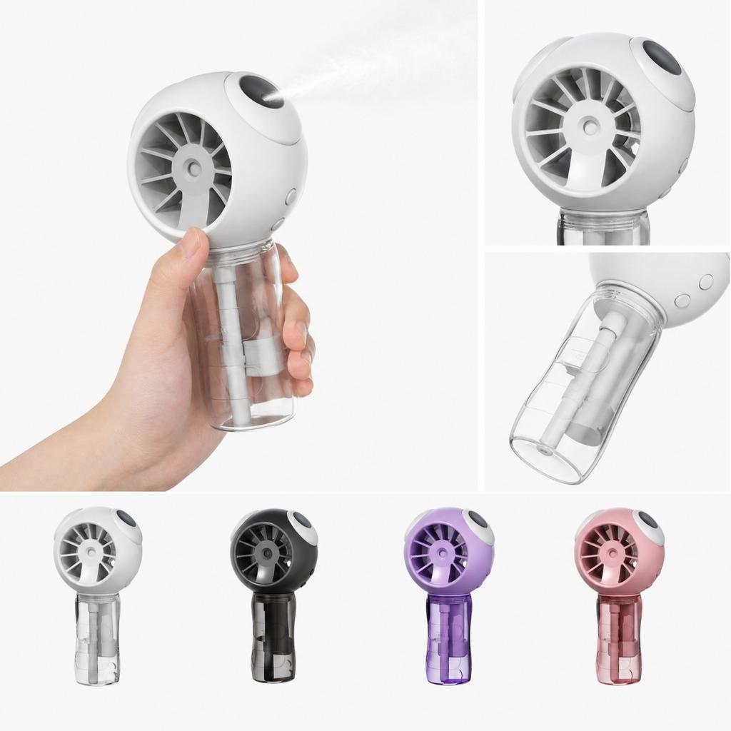 Handheld Spray Fan with - Portable Rechargeable Fan for Outdoor