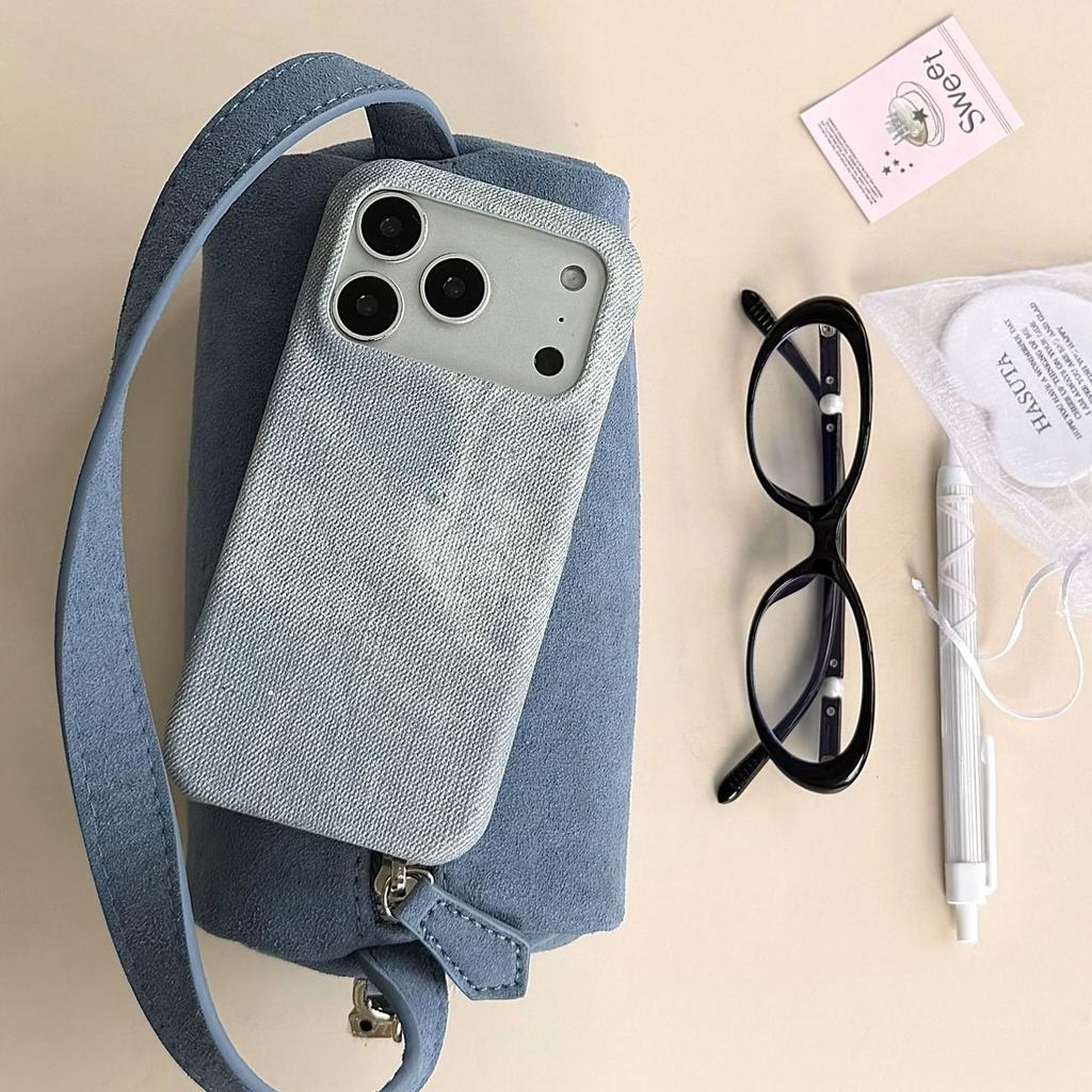 Applicable to iPhone17 mobile phone case 16Pro denim pattern glitter case Apple 15 fashion protective case Xiaomi 17pro