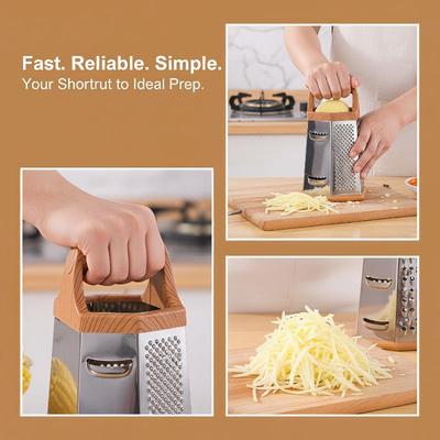 6 In 1 Stainless Steel Food Grater Slicer Portable Multi-Functional Kitchen Tool for Home Cooking Outdoor Camping BBQ Food Prep