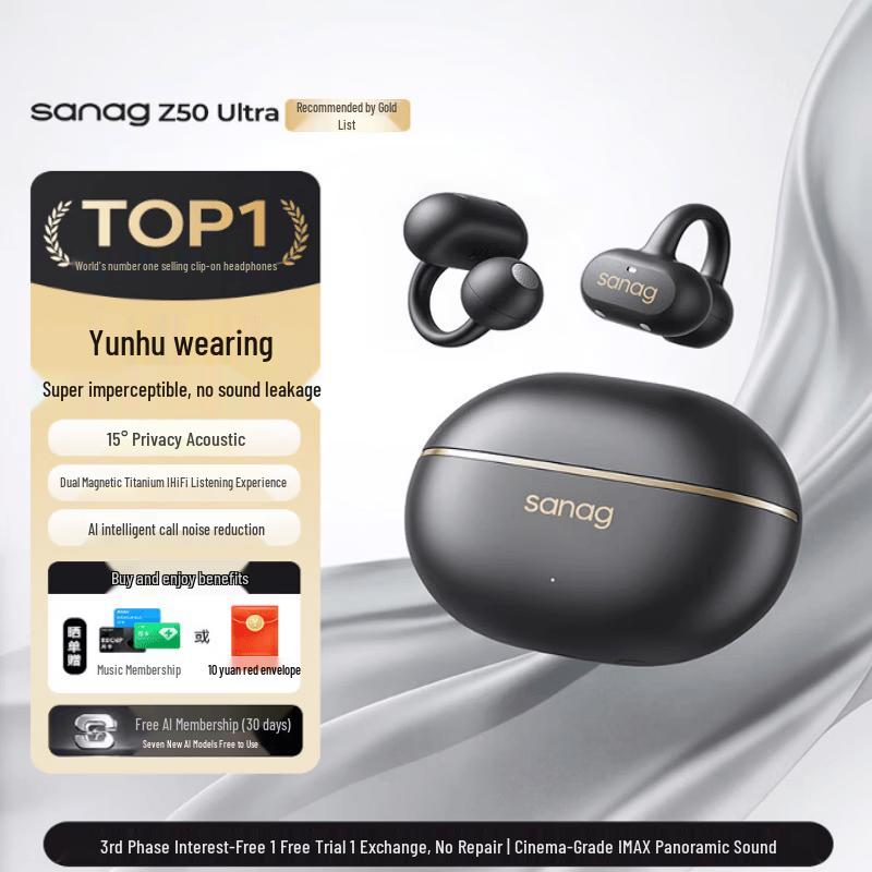 Sanag Z50 Ear-Clip Open-Ear Sport Bluetooth Headphones