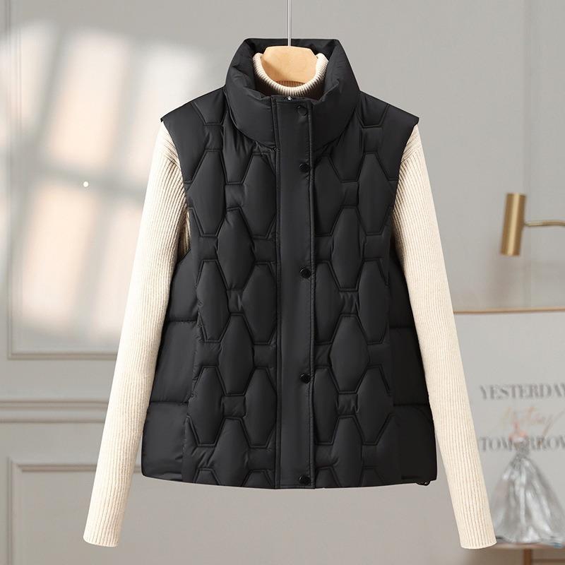 Cotton vest women's short autumn and winter stand-up collar down cotton vest loose casual stand-up collar cotton vest
