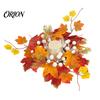 Autumn Floral Candle Holder Fall Rings Wreaths, Artificial Maple Leaf Ring for Pillar Sunflower Pumpkin Decor Holder, Thanksgiving Halloween