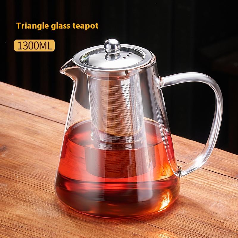 GIANXI Flower Teapot Open Flame Heating Glass Teapot Filter Tea Cup High Temperature Coffee Pot Coffee Cup Home Tea Set