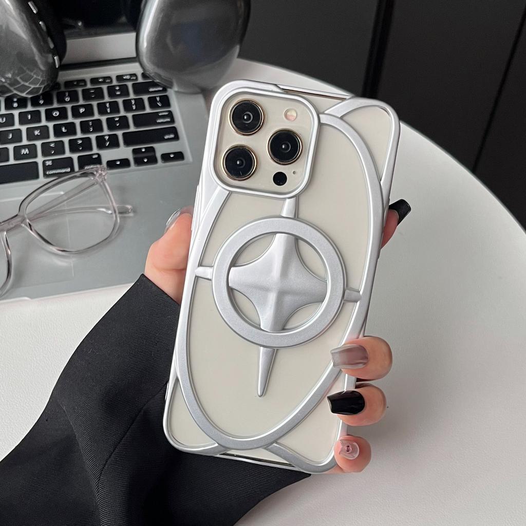 Applicable To Apple 16 ProMax Hollow Magnetic Suction Mobile Phone Case Electroplating IPhone 15 Matte Heat Dissipation 14 Anti Fall Soft Sleeve