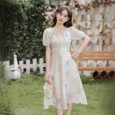 Summer Small Skirt Long Dress Sweet Floral Dress Women