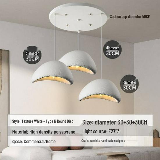 Japanese Cream Style Chandelier for Duplex Lofts, Restaurants, Bars, and Homestays