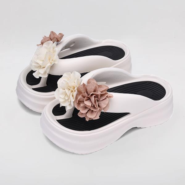 Fashion Flat Shoes Female Rubber Flip Flops Slippers Heels Platform Summer Clogs Woman Pantofle Slides Hawaiian High Beach 2025 Female S