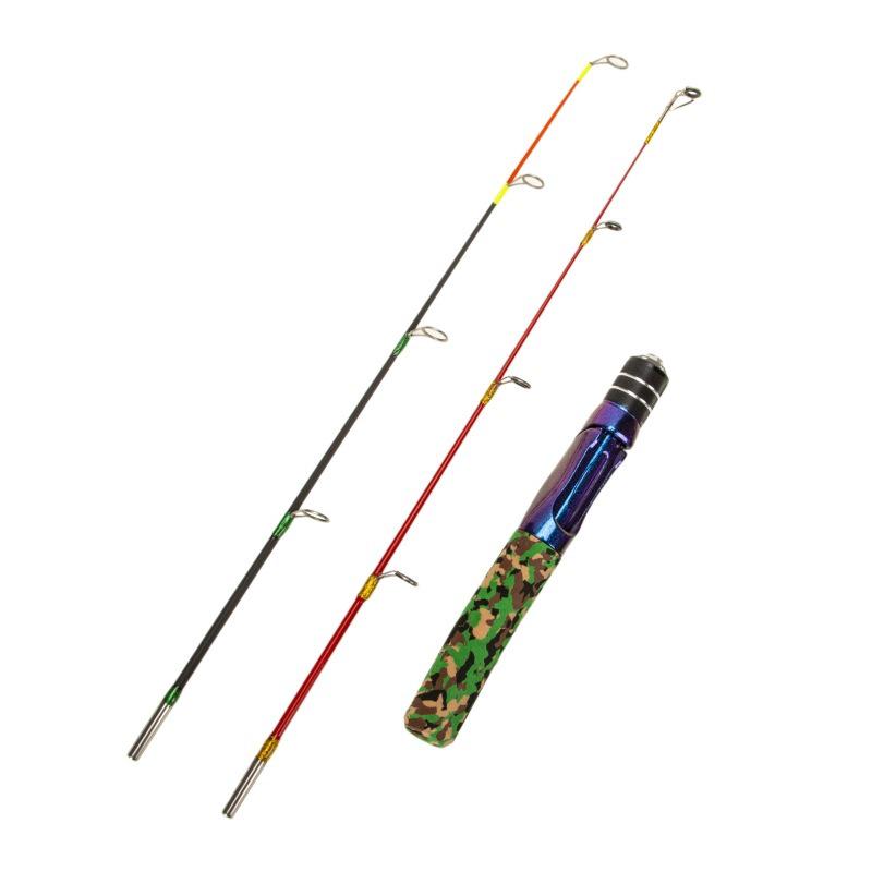 2-Section Dual-Flex Winter Fishing Rod - Solid Carbon, Soft/Hard Flexibility, Perfect for Ice and Shrimp Fishing