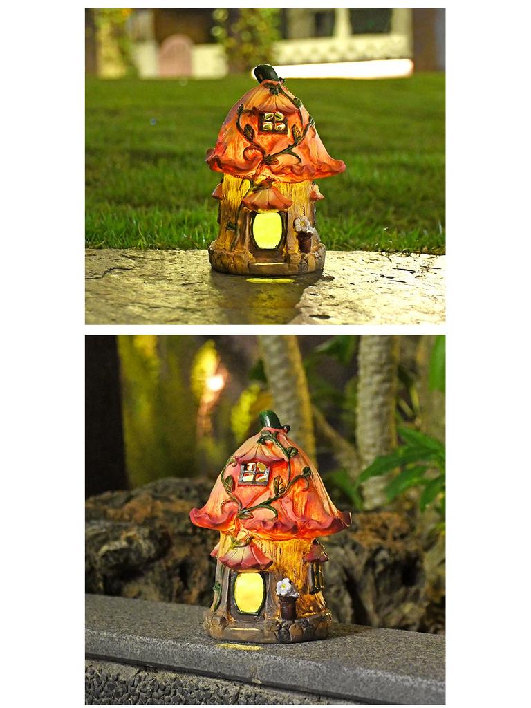Waterproof Solar Fairy Tale Garden Night Light - Creative Resin Ornament