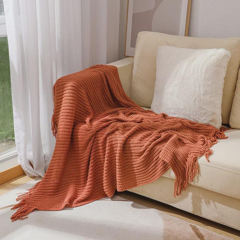 Bohemian Knitted Sofa and Office Nap Blanket for Air Conditioning and Bed End Use