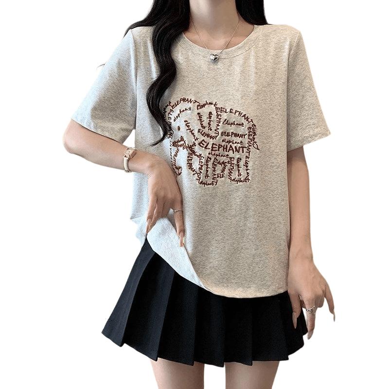 La Chapelle Women s Relaxed Fit Embroidered Short-Sleeve T-Shirt 2XL