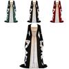 Exquisites Langarm-Bodenlanges Renaissance-Kleid mit Banddekoration für Cosplay
