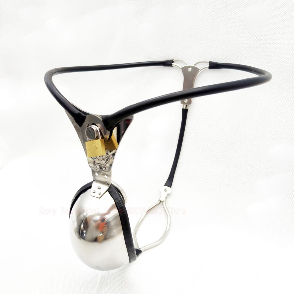 Zařízení pro cudnost z nerezové oceli Mužské kalhoty s pásem cudnosti zabalené Zámek cudnosti s kohoutí klecí Uretrální katetr Sex Bondage