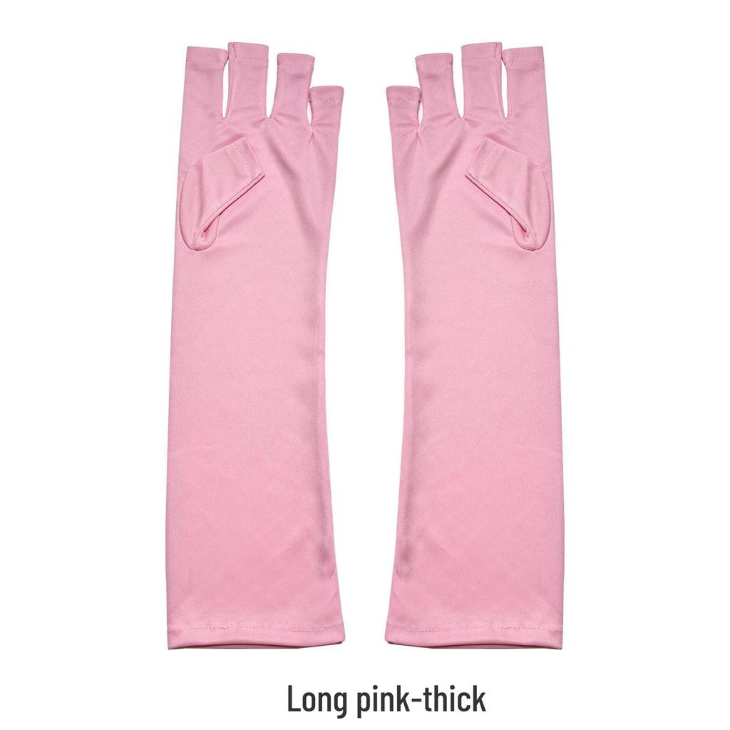 Cross-Border Nail Art UV Protection Half-Finger Gloves - Blackening Prevention