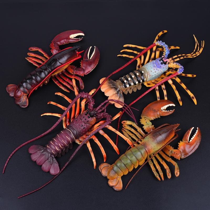 Grande Taille Animaux Marins Simulation Animaux Marins Figurines d'Action Bernard-l'ermite Poisson-lune Poulpe Homard Modèle Figurines Océaniques
