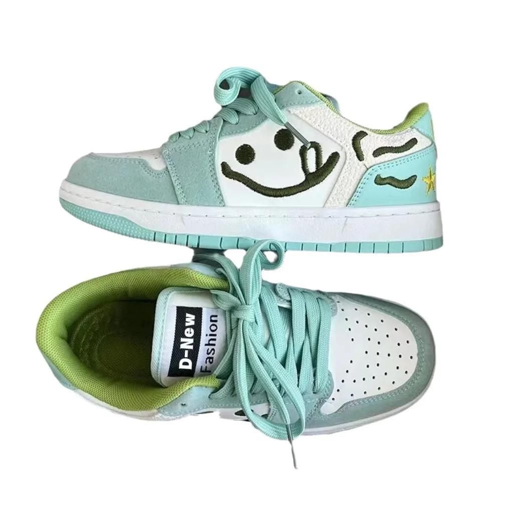 Fashion 2025 New Men's Smiling Sneakers Couple's Thick Bottom Lightweight Breathable Running Shoes Fashion Trend Casual Board Shoes