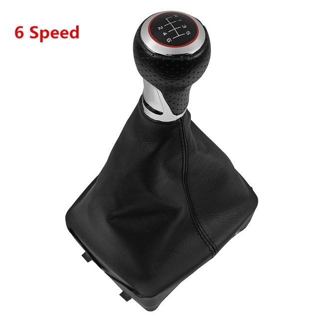 5/6 Speed Car Gear Shift Knob With Gaitor Boot Cover For Volkswagen VW Polo 9N 9N2 2002 2003 2004 2005 2006 2007 2008 2009