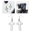 Gothic Hollow Cross Dangle Earrings Simple Ear Hooks Punk Style Drop Earrings Statement Jewelry Gift for Women Men