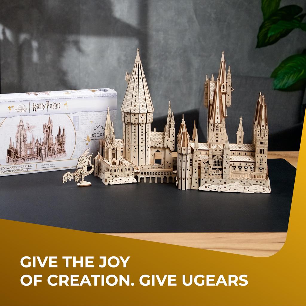 Ugears Harry Potter Hogwarts Castle 70256 Wooden No Glue or Tools 3D Adult Puzzle, Required, Puzzle,