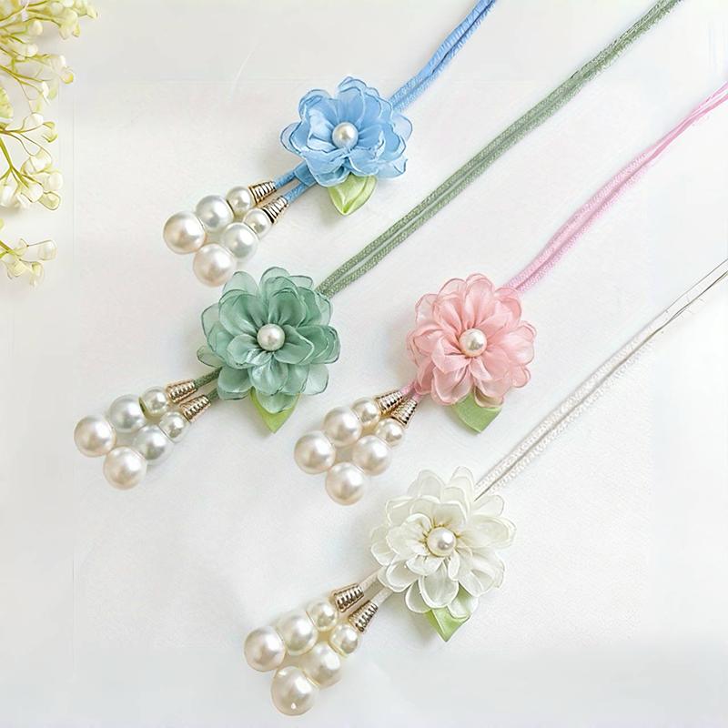 Verstellbare Kamelien-Vorhang-Raffhalter Schöner lochfreier Perlen-Vorhang-Schnalle Elegantes Vorhang-Befestigungsseil Wohnzimmer