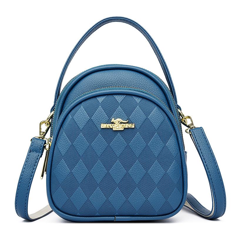 Textura de couro macio, grande capacidade, bolsa de ombro diagonal para mulheres, bolsa para celular, bolsa de mãe com diamantes em relevo na moda