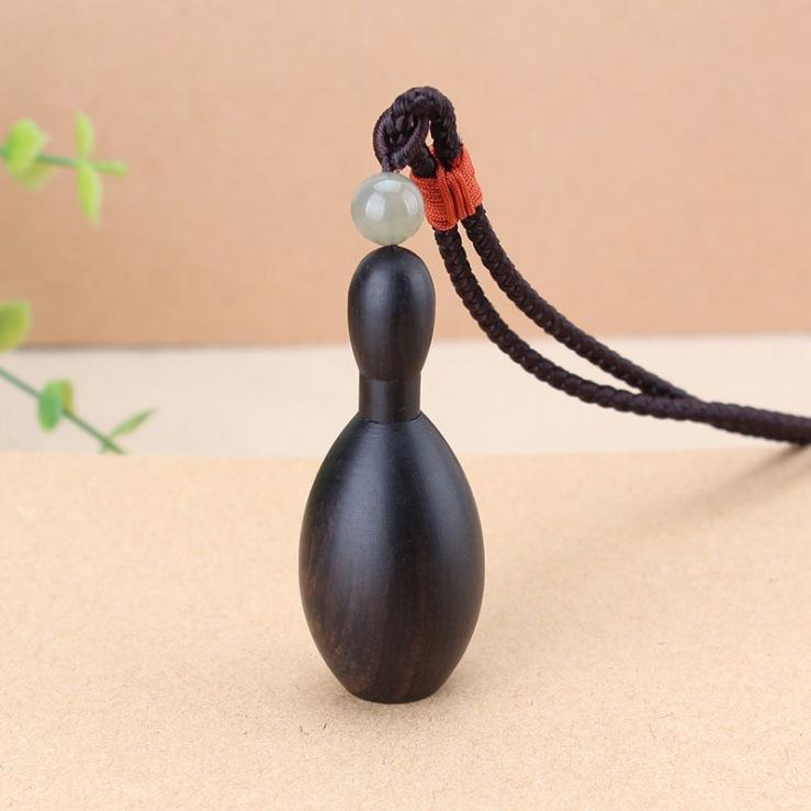 Originales Ebenholz Briefröhrchen Gawu Box Anhänger Halskette Herren und Damen lang retro schlichte Pulloverkette Accessoires