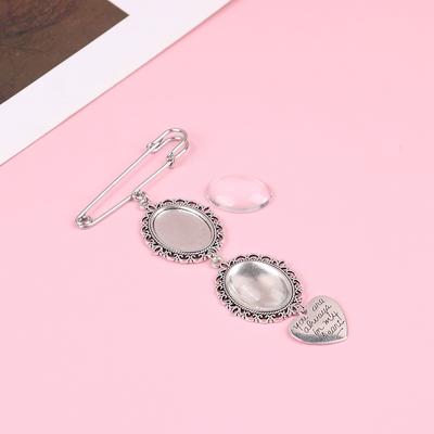 Düğün Buketi Fotoğraf Tılsımı Kendin Yap Pin Broş Dantelli Çerçeve Tılsımı Oval Resim Çerçevesi