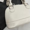 Glossy PU Handbag Women Fashion Mini Shoulder Bag Classic Oval Shape Crossbody Tote Bag