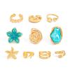 Sweet Ins Pink Oil Drop Flower Ring, Stackable Irregular Starfish Open Band Ring For Women
