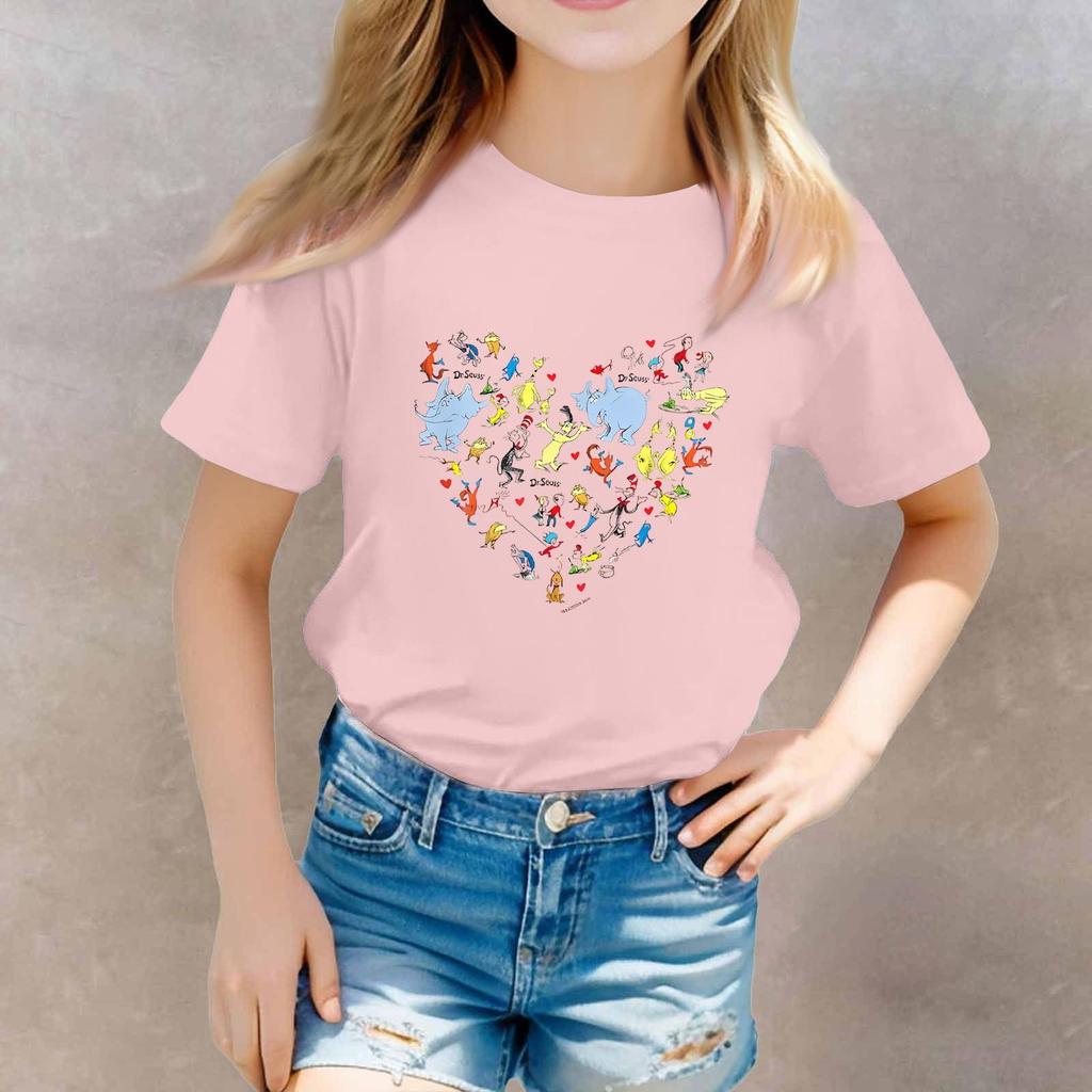 Toddler Boy And Girl T-Shirts Kids Top Girls Printed Short Sleeved T-shirt