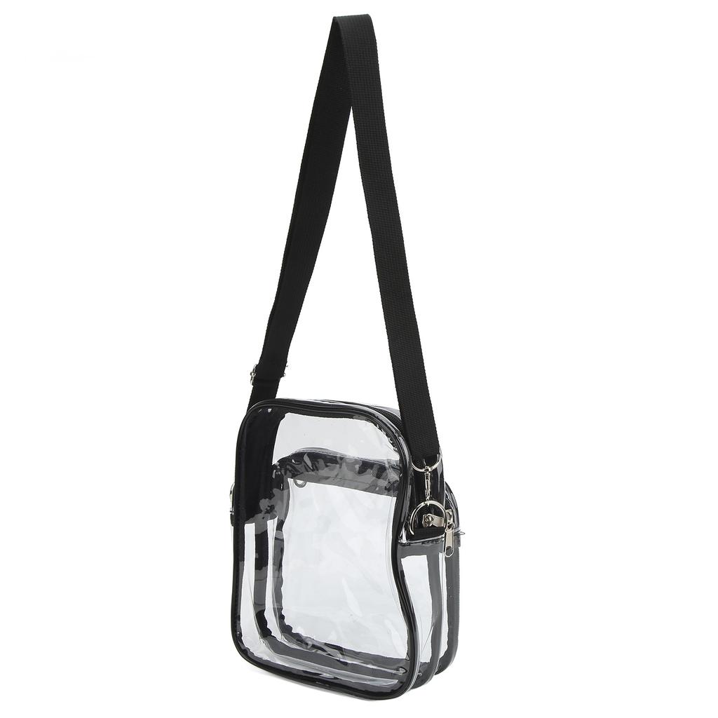 Clear Messenger Bag Large Capacity Adjustment PVC Dirt and Water Resistant Transparent Shoulder Bag