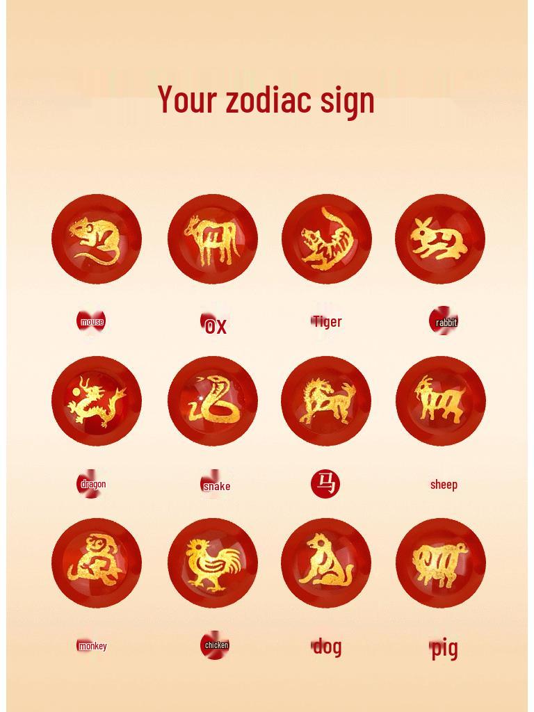 Putuo Mountain Natural Walnut Infant Anti-Startle Zodiac Bracelet.