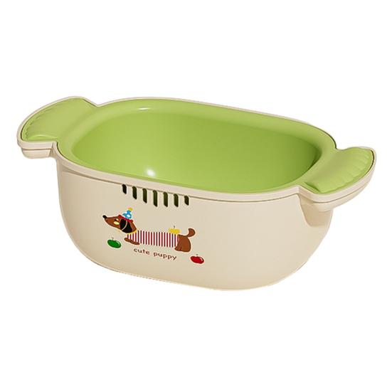 Zeleninové cedidlo, miska, potravinářský materiál, bez BPA, prachotěsný design, dvouvrstvý koš na mytí ovoce s cedníkem