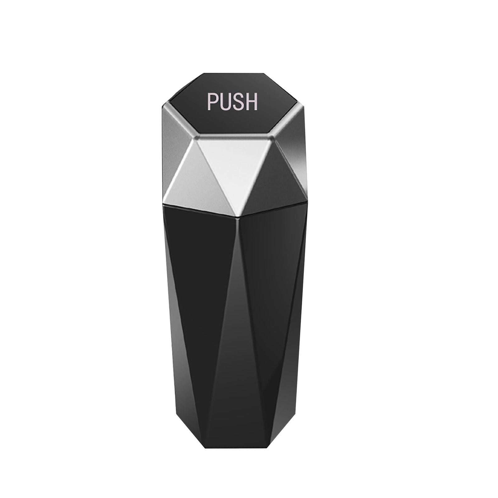 

Автомобильный ящик для хранения с крышкой, автомобильный мусорный бак, ромбовидный дизайн, небольшой автоматический портативный мусорный бак One Size серебряный