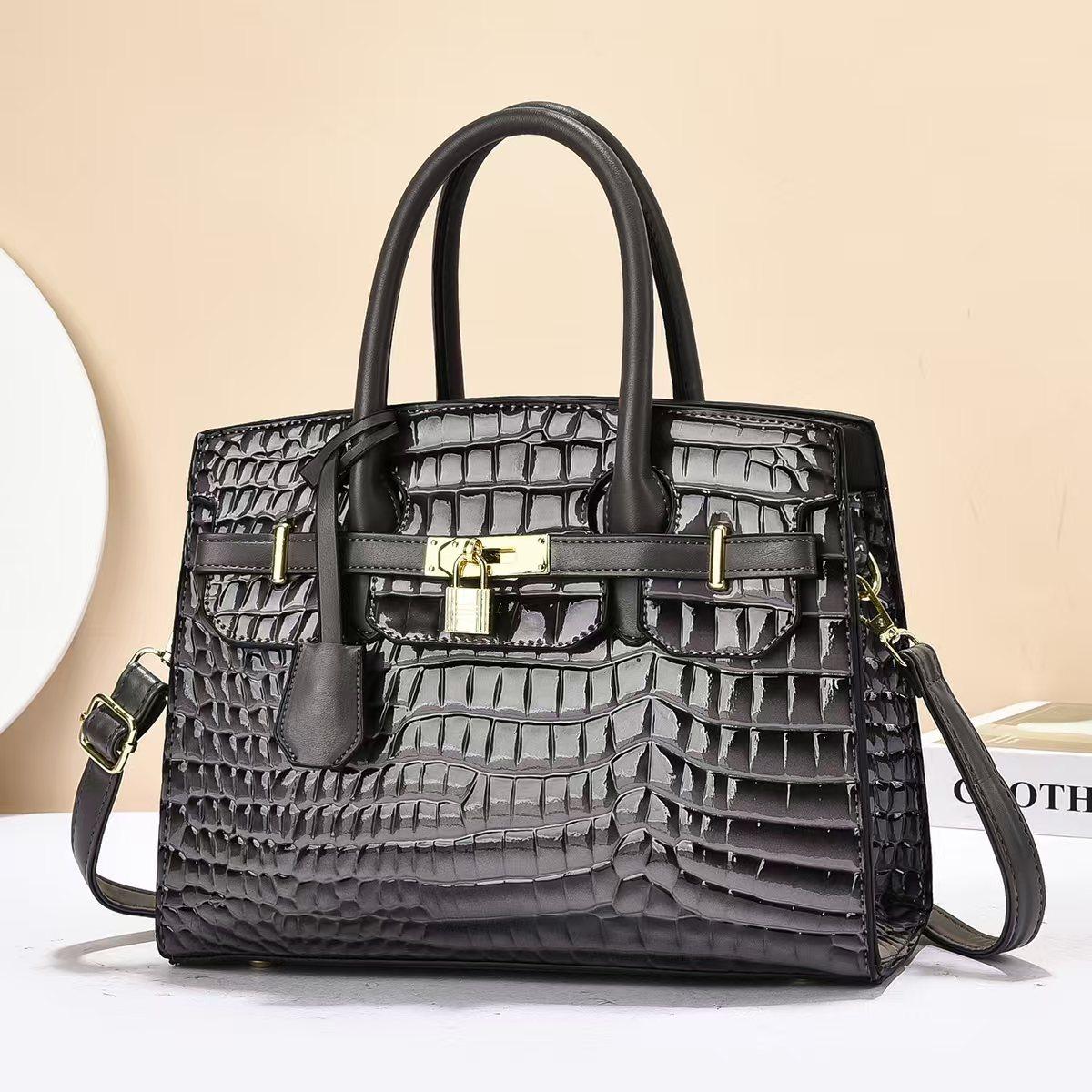 

Крокодиловый узор, продвинутое чувство атмосферы, мягкая, прочная, модная, изысканная, легкая, для поездок на работу, на открытом воздухе, на пляж, кроссбоди, на плечо, сумка темно-серого